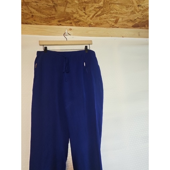 MNG Basics Royal Blue Drawstring Pants Women's Size M  100% Viscose Pockets - Picture 1 of 11
